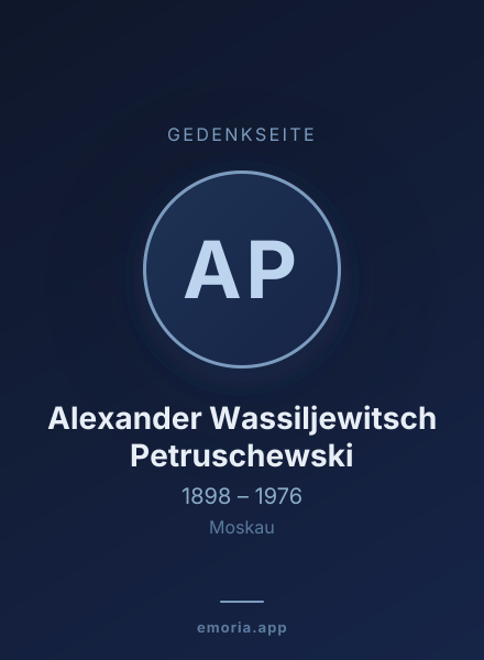 Gedenkportrait von Alexander Wassiljewitsch Petruschewski