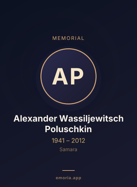 Memorial portrait of Alexander Wassiljewitsch Poluschkin