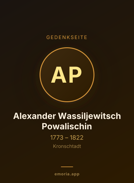 Gedenkportrait von Alexander Wassiljewitsch Powalischin