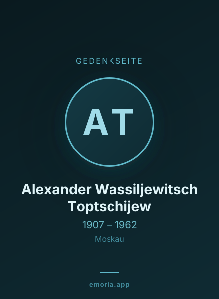 Gedenkportrait von Alexander Wassiljewitsch Toptschijew