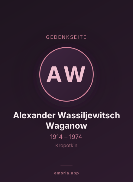 Gedenkportrait von Alexander Wassiljewitsch Waganow