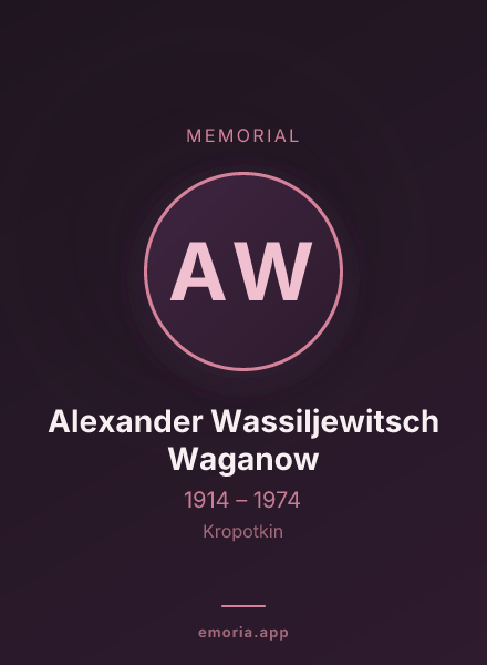 Memorial portrait of Alexander Wassiljewitsch Waganow
