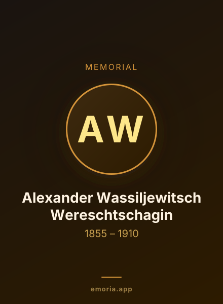 Memorial portrait of Alexander Wassiljewitsch Wereschtschagin