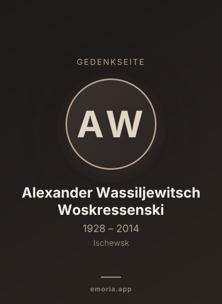 Gedenkportrait von Alexander Wassiljewitsch Woskressenski