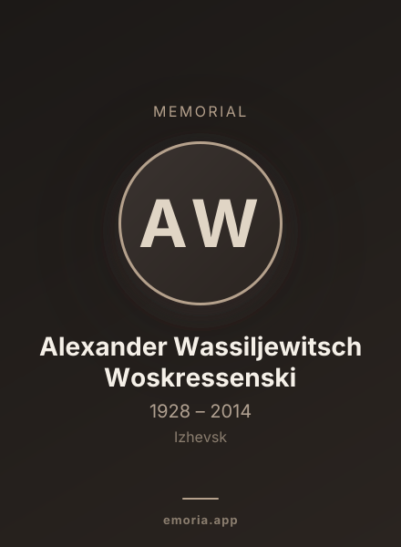 Memorial portrait of Alexander Wassiljewitsch Woskressenski