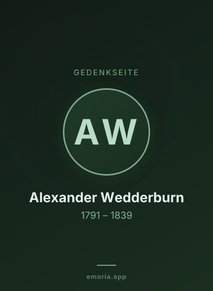Gedenkportrait von Alexander Wedderburn