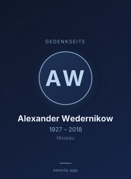 Gedenkportrait von Alexander Wedernikow