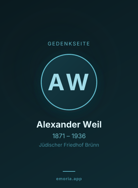 Gedenkportrait von Alexander Weil