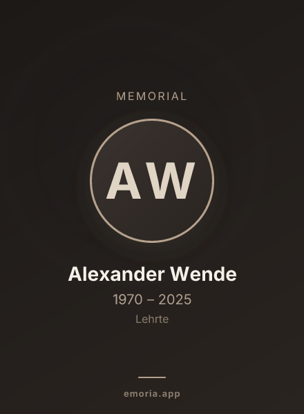 Memorial portrait of Alexander Wende
