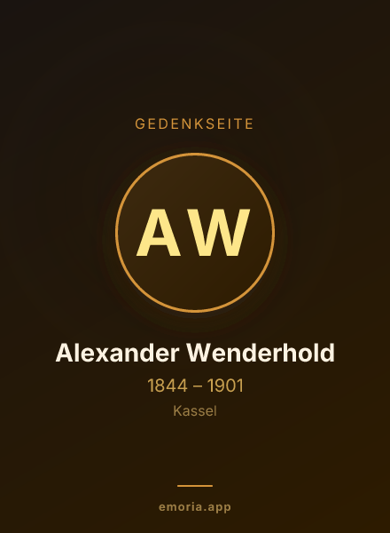 Gedenkportrait von Alexander Wenderhold