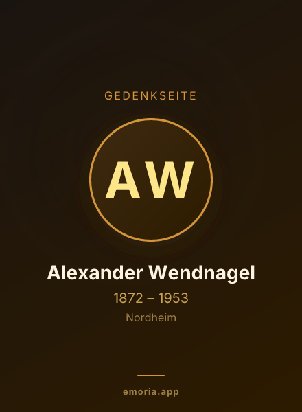 Gedenkportrait von Alexander Wendnagel