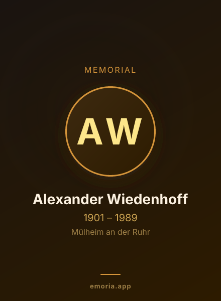 Memorial portrait of Alexander Wiedenhoff