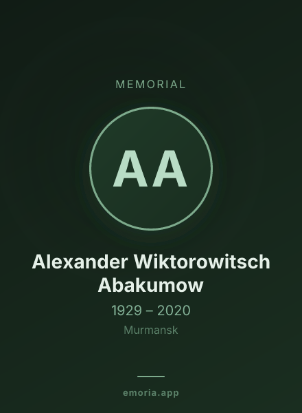 Memorial portrait of Alexander Wiktorowitsch Abakumow