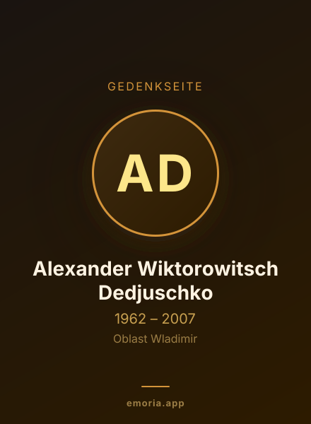 Gedenkportrait von Alexander Wiktorowitsch Dedjuschko