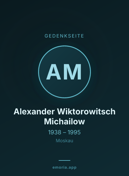 Gedenkportrait von Alexander Wiktorowitsch Michailow