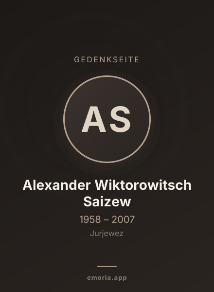 Gedenkportrait von Alexander Wiktorowitsch Saizew