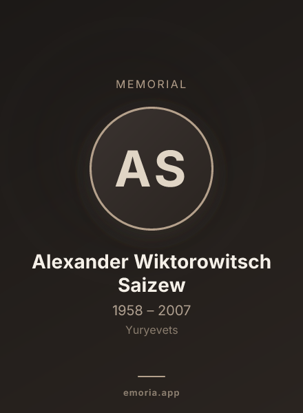 Memorial portrait of Alexander Wiktorowitsch Saizew