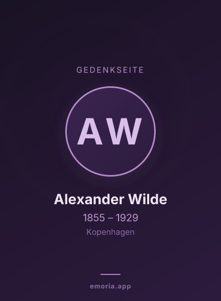 Gedenkportrait von Alexander Wilde