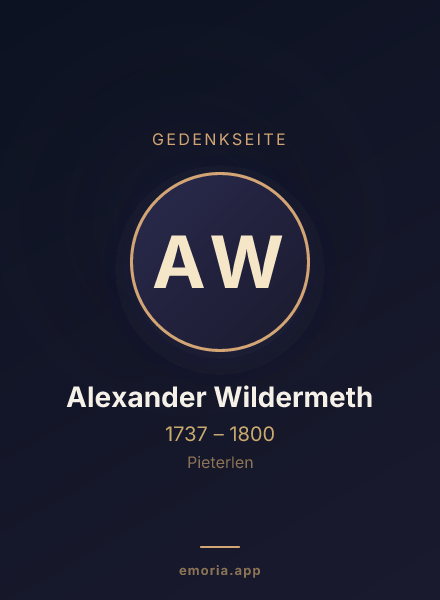 Gedenkportrait von Alexander Wildermeth