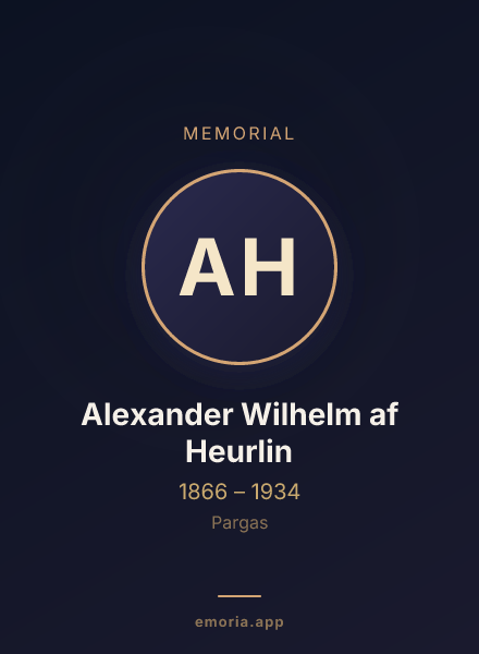 Memorial portrait of Alexander Wilhelm af Heurlin