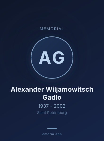 Memorial portrait of Alexander Wiljamowitsch Gadlo