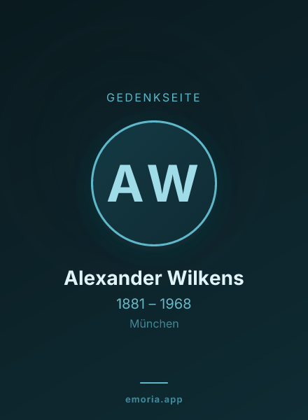 Gedenkportrait von Alexander Wilkens