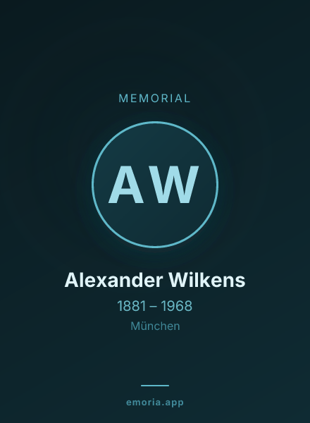 Memorial portrait of Alexander Wilkens
