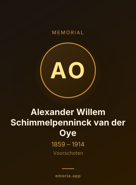 Memorial portrait of Alexander Willem Schimmelpenninck van der Oye