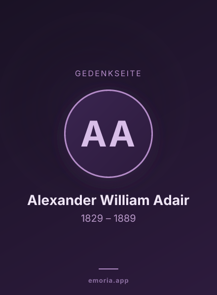 Gedenkportrait von Alexander William Adair