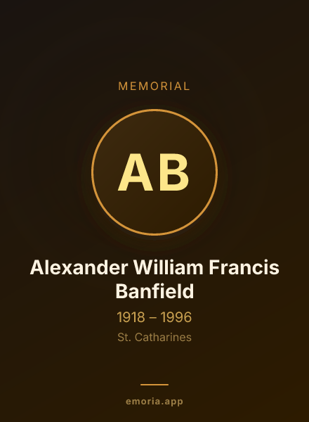 Memorial portrait of Alexander William Francis Banfield