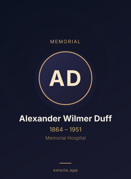 Memorial portrait of Alexander Wilmer Duff