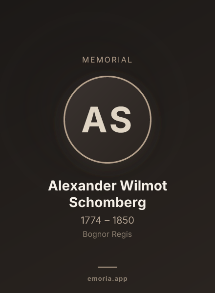 Memorial portrait of Alexander Wilmot Schomberg