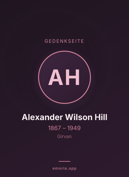 Gedenkportrait von Alexander Wilson Hill