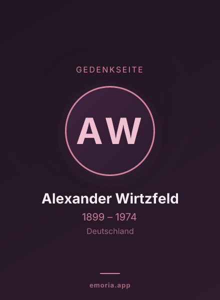 Gedenkportrait von Alexander Wirtzfeld