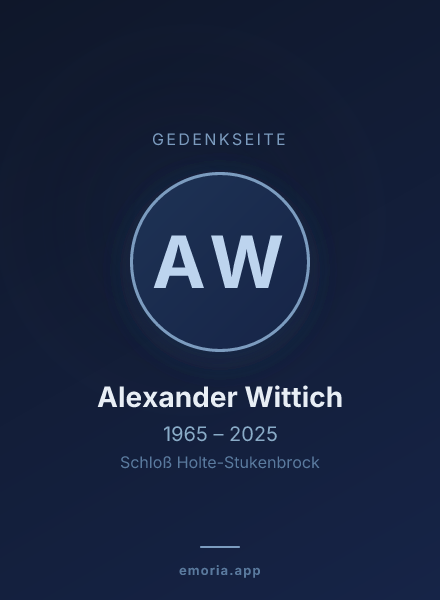 Gedenkportrait von Alexander Wittich