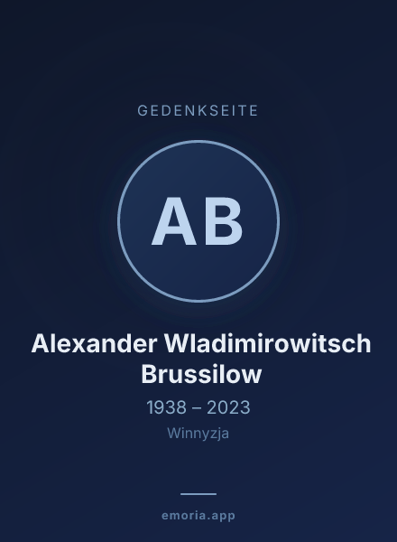 Gedenkportrait von Alexander Wladimirowitsch Brussilow