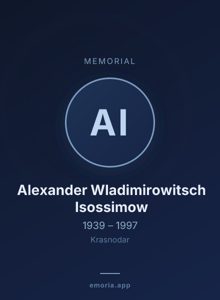 Memorial portrait of Alexander Wladimirowitsch Isossimow