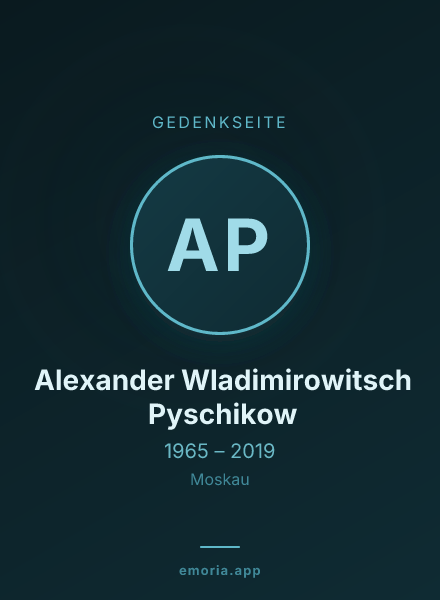 Gedenkportrait von Alexander Wladimirowitsch Pyschikow