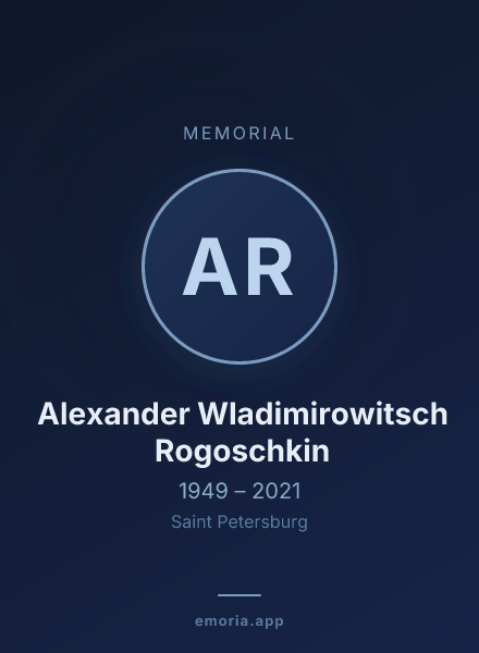 Memorial portrait of Alexander Wladimirowitsch Rogoschkin