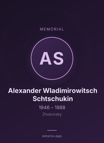 Memorial portrait of Alexander Wladimirowitsch Schtschukin