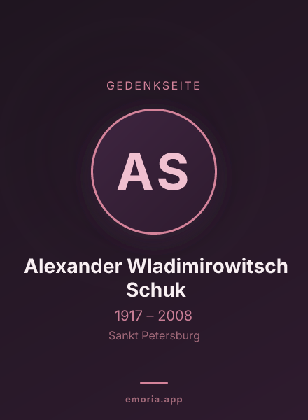 Gedenkportrait von Alexander Wladimirowitsch Schuk