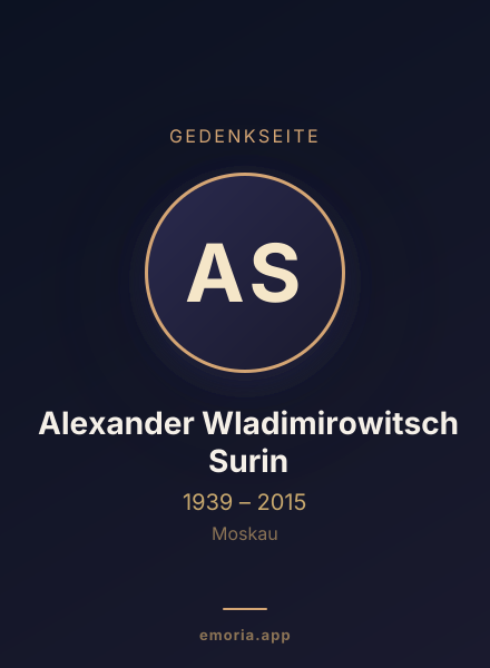 Gedenkportrait von Alexander Wladimirowitsch Surin