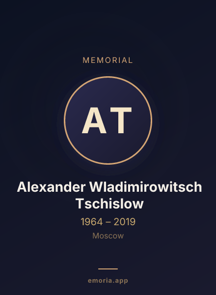 Memorial portrait of Alexander Wladimirowitsch Tschislow