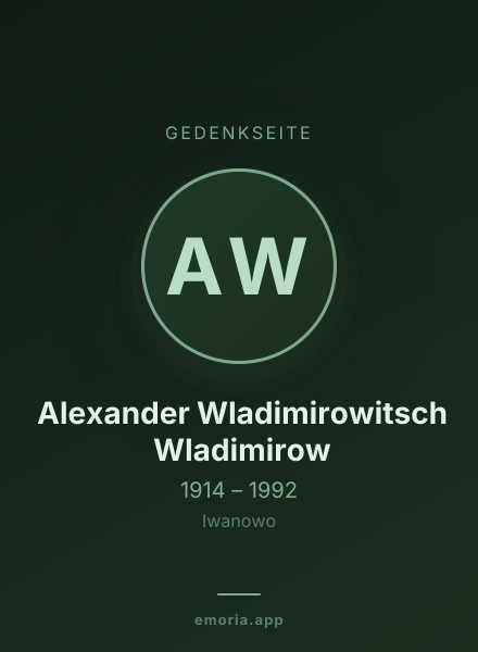 Gedenkportrait von Alexander Wladimirowitsch Wladimirow