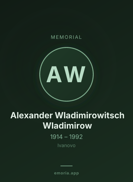 Memorial portrait of Alexander Wladimirowitsch Wladimirow