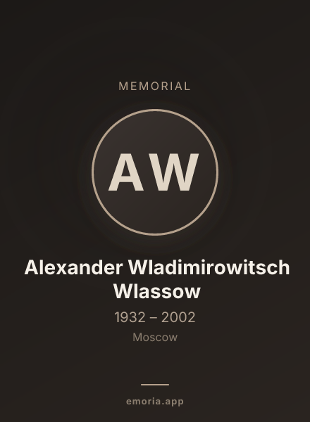 Memorial portrait of Alexander Wladimirowitsch Wlassow