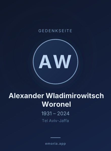 Gedenkportrait von Alexander Wladimirowitsch Woronel