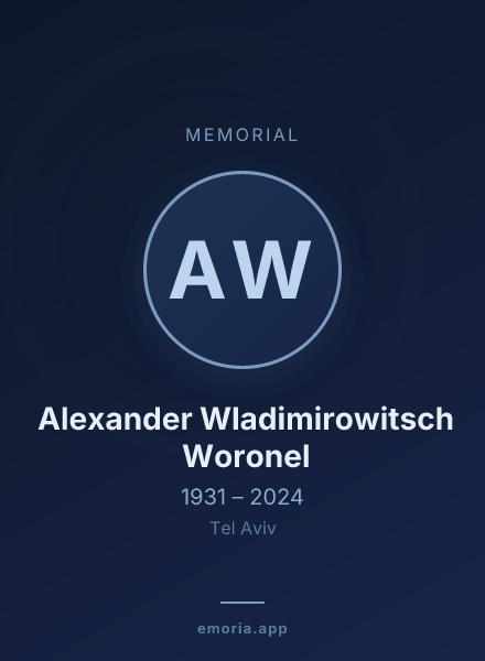 Memorial portrait of Alexander Wladimirowitsch Woronel