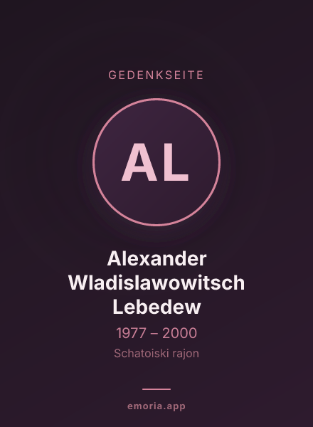 Gedenkportrait von Alexander Wladislawowitsch Lebedew
