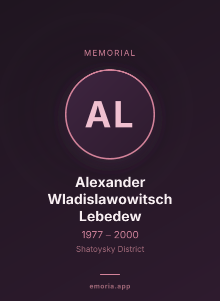 Memorial portrait of Alexander Wladislawowitsch Lebedew